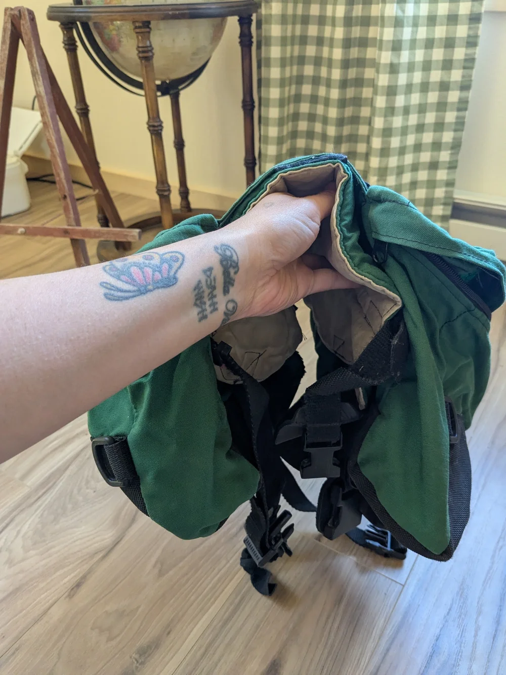 Green Canvas Dog Backpack - Large
